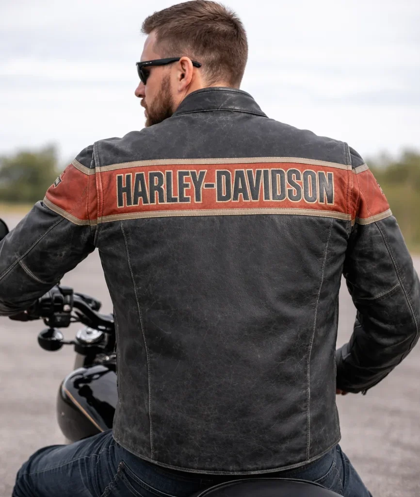 Harley-Davidson Men’s Victory Lane Cracker Leather Jacket For Biker