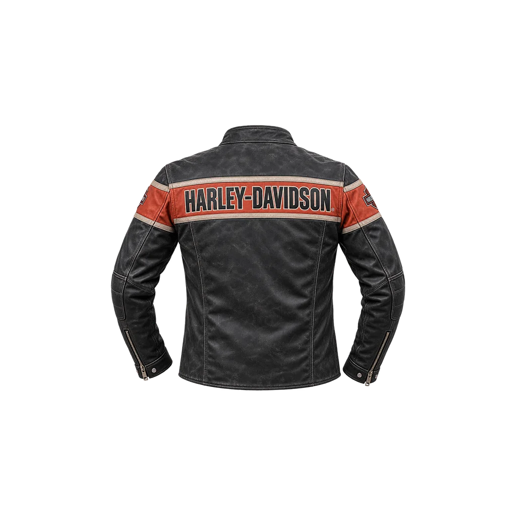Harley-Davidson Men’s Victory Lane Cracker Leather Jacket For Biker
