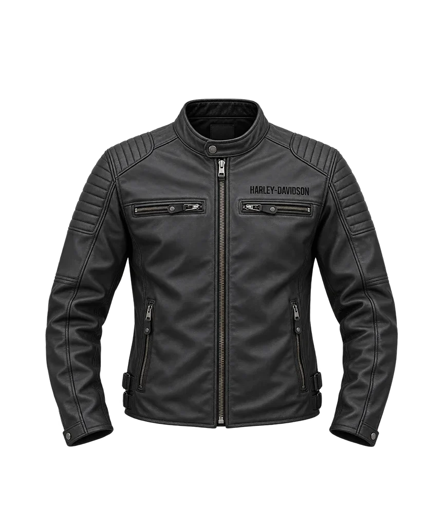 Harley-Davidson Willie G Skull Graphic Leather Riding Jacket
