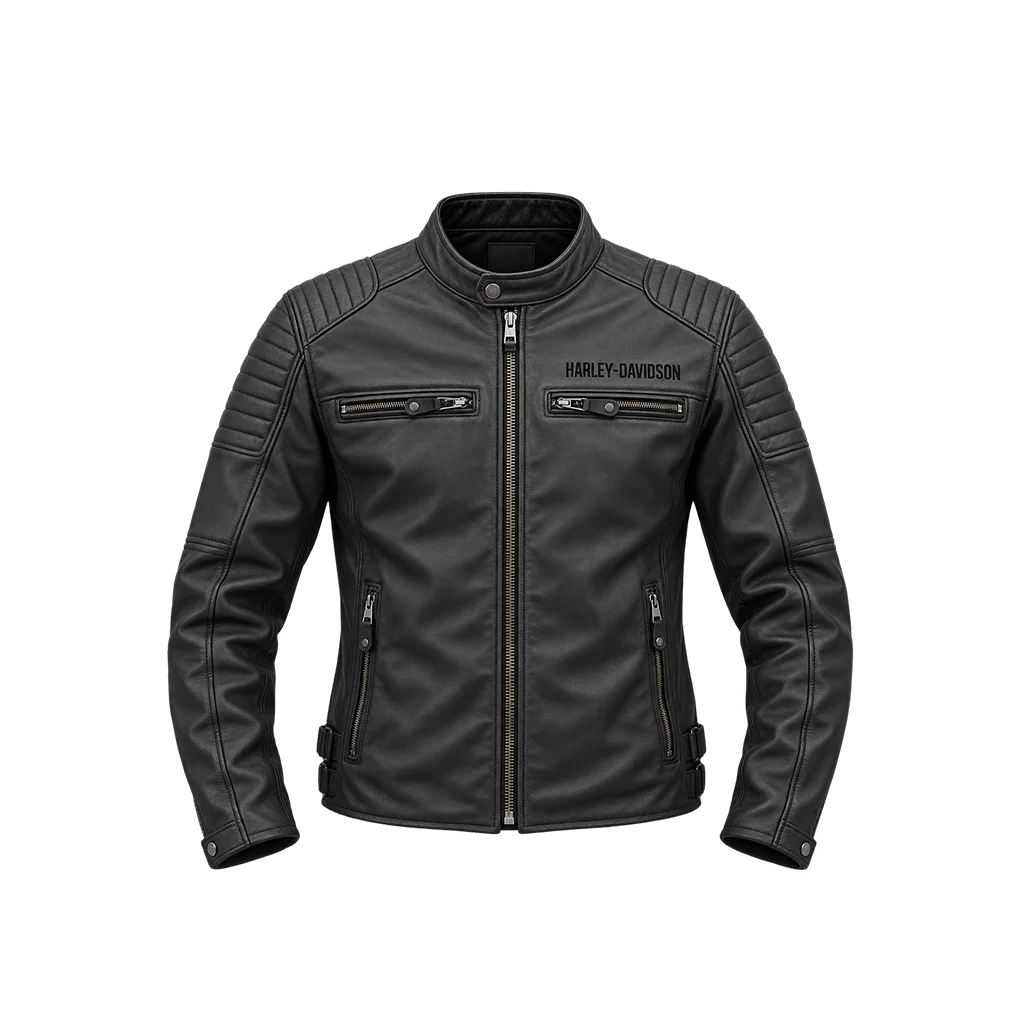 Harley-Davidson Willie G Skull Graphic Leather Riding Jacket