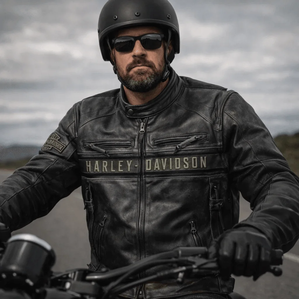 Harley Davidson Passing Link Triple Vent Leather Jacket