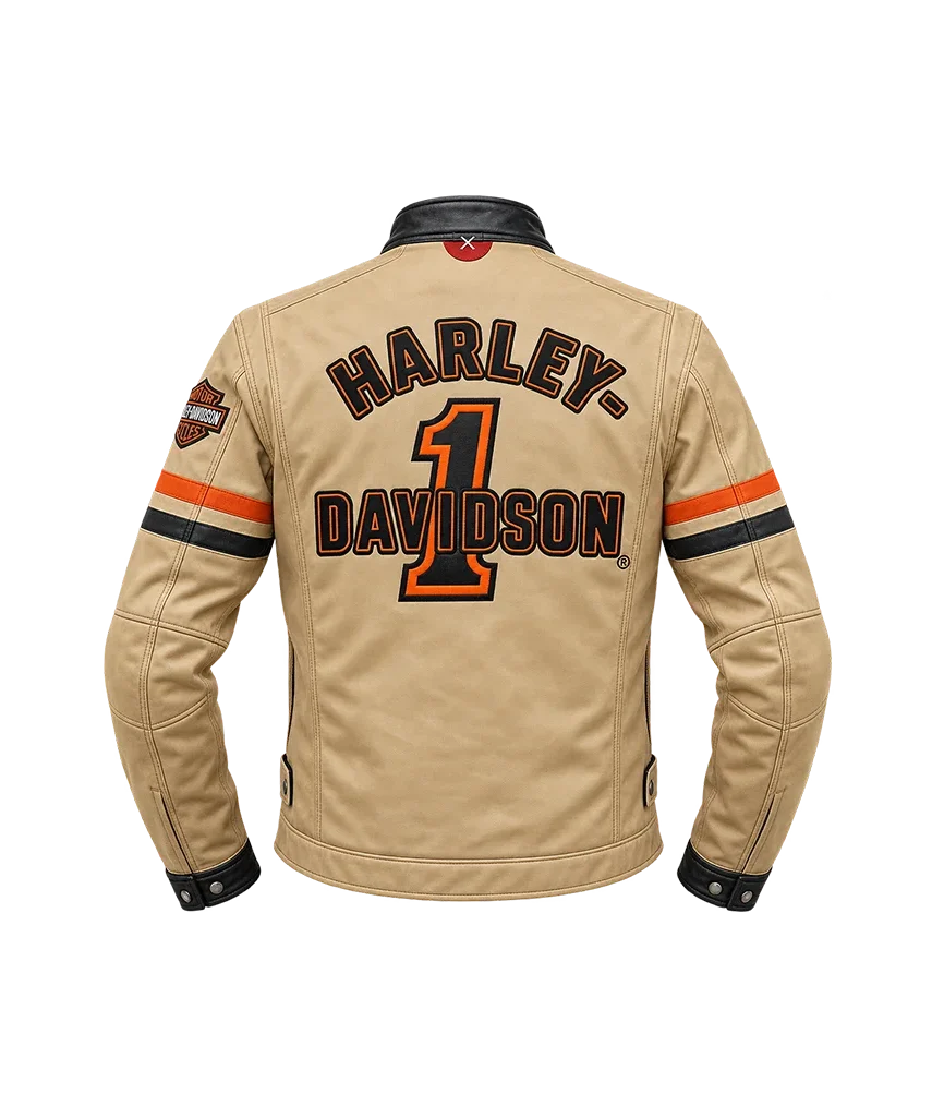 Harley-Davidson Racing Mid-Weight Color Blocked Leather Jacket