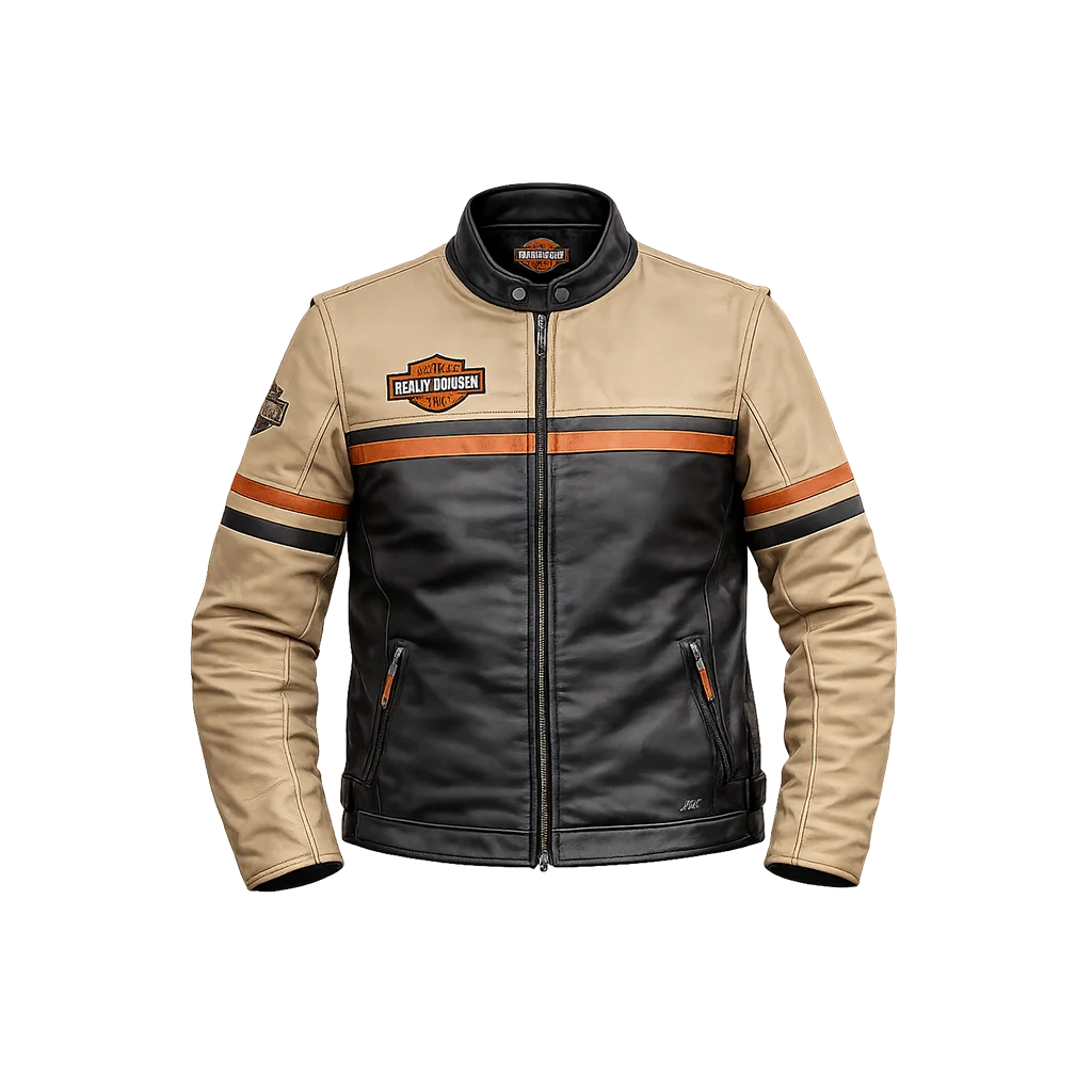 Harley-Davidson Racing Mid-Weight Color Blocked Leather Jacket