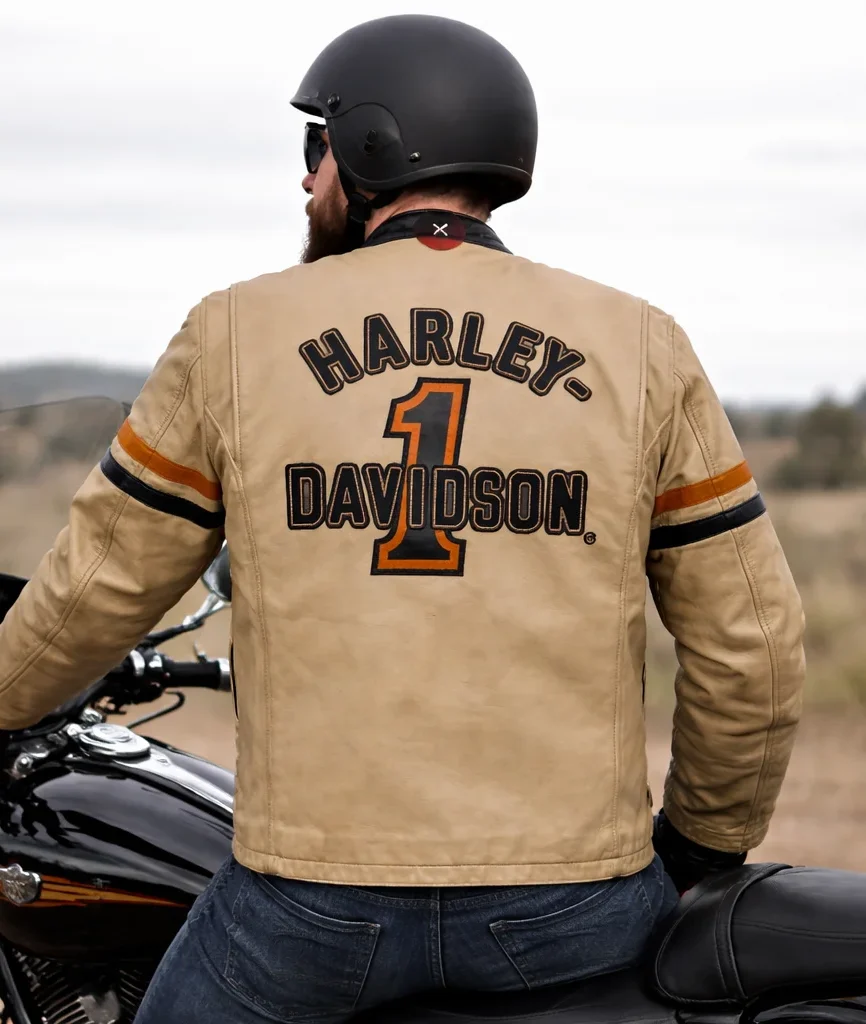 Harley-Davidson Racing Mid-Weight Color Blocked Leather Jacket