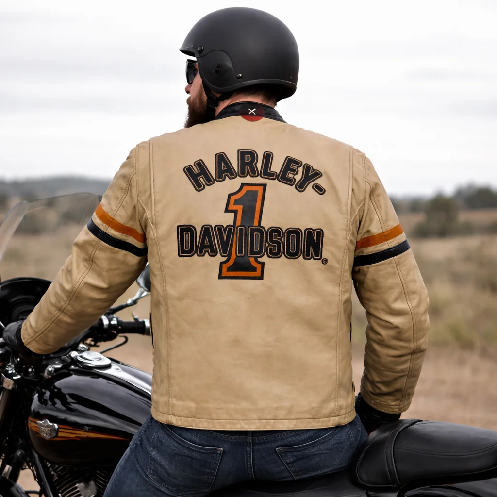 Harley-Davidson Racing Mid-Weight Color Blocked Leather Jacket