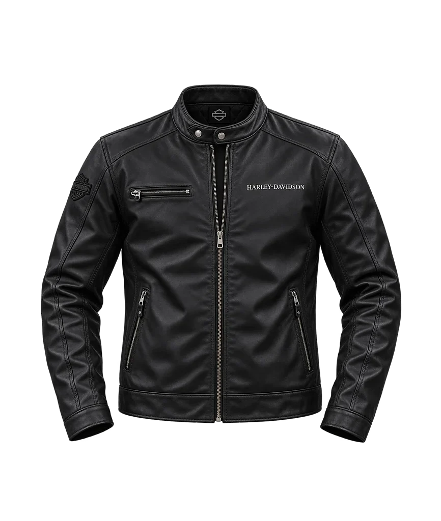 Harley Davidson Men’s Reflective Skull Leather Jacket