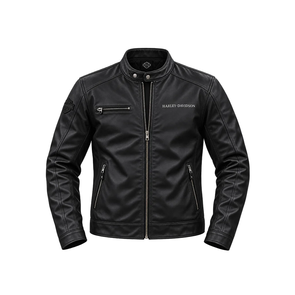 Harley Davidson Men’s Reflective Skull Leather Jacket