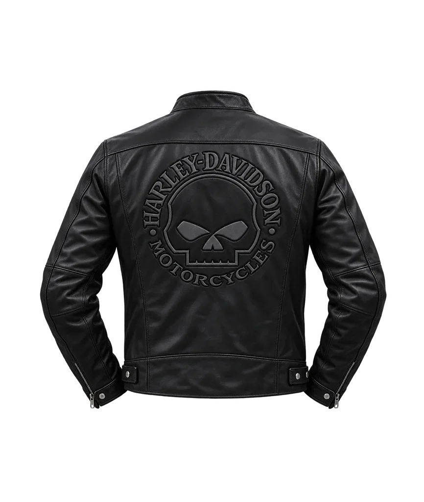 Harley Davidson Men’s Reflective Skull Leather Jacket