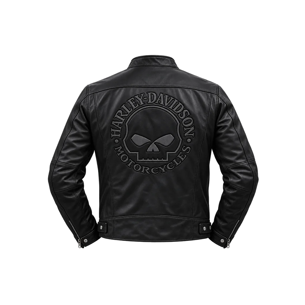 Harley Davidson Men’s Reflective Skull Leather Jacket