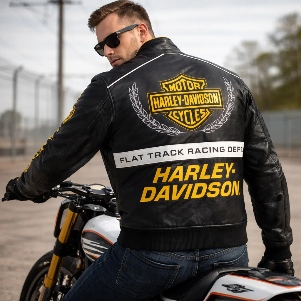 Harley-Davidson Men’s Start Your Engines Leather Racing Jacket