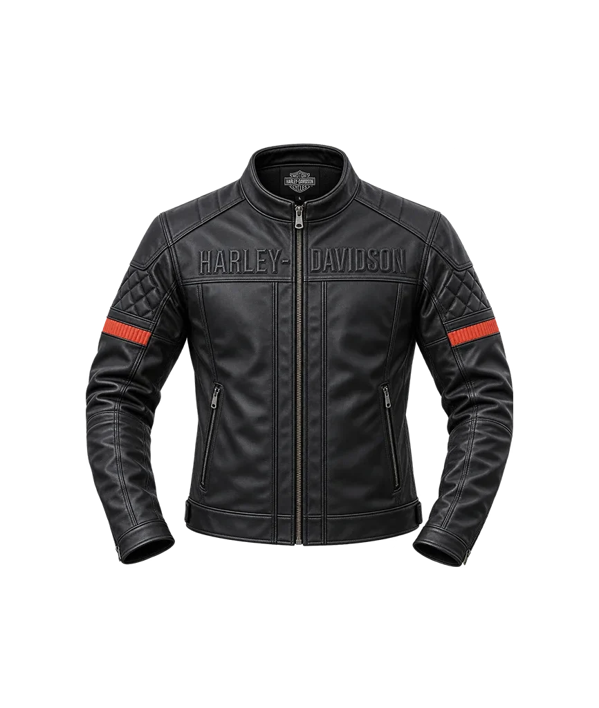 Harley-Davidson Men’s Vanocker Waterproof Triple Vent Leather Jacket