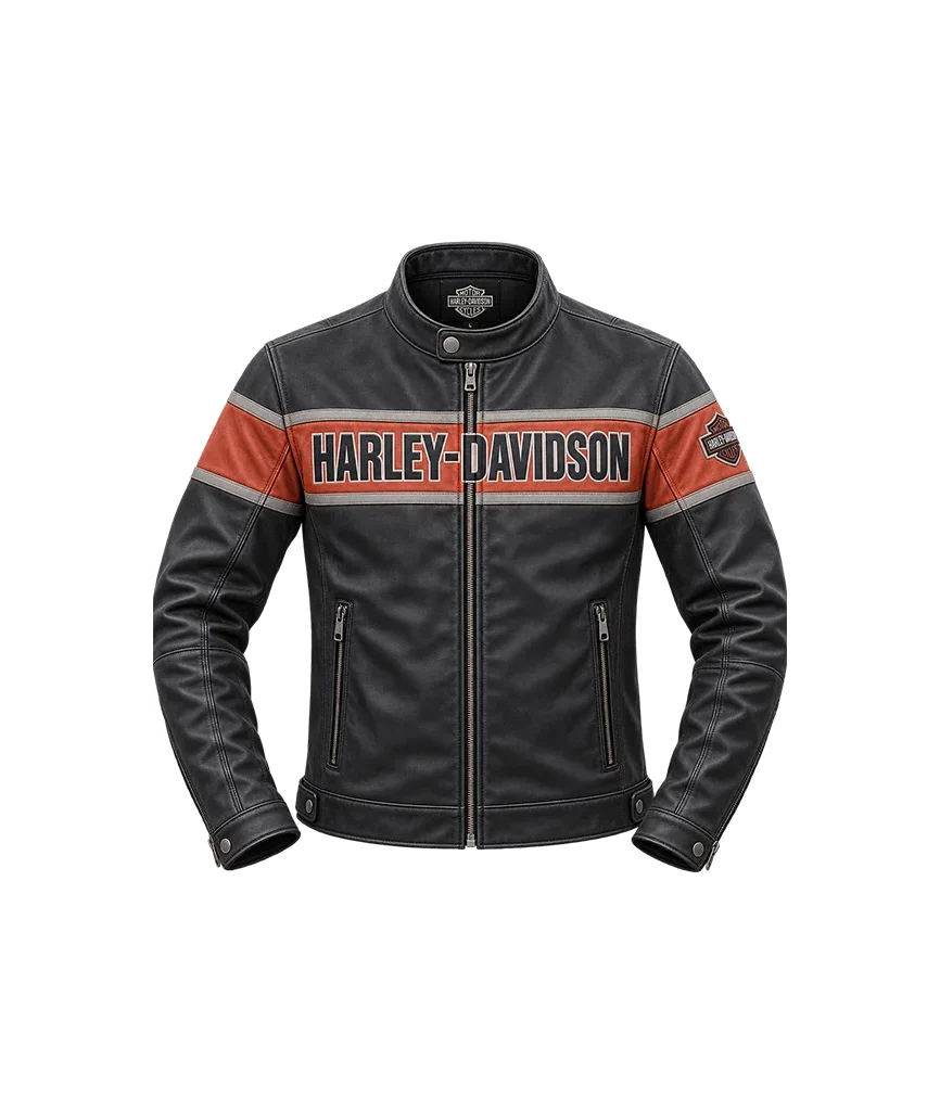 Harley-Davidson Men’s Victory Lane Cracker Leather Jacket For Biker