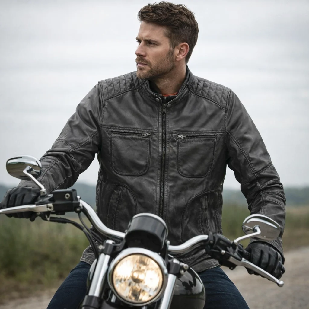 Harley-Davidson Washed Lambskin Leather Jacket