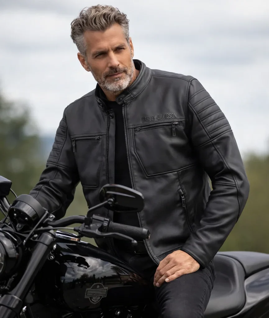 Harley-Davidson Willie G Skull Graphic Leather Riding Jacket