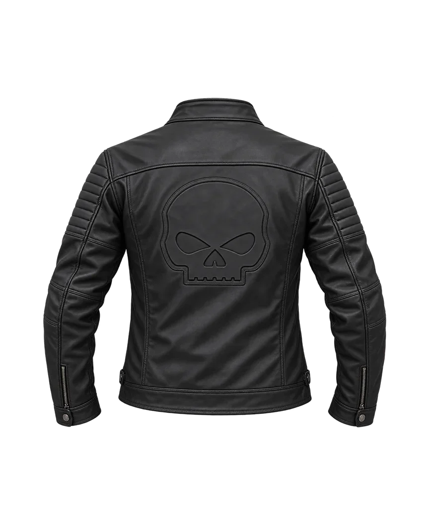 Harley-Davidson Willie G Skull Graphic Leather Riding Jacket