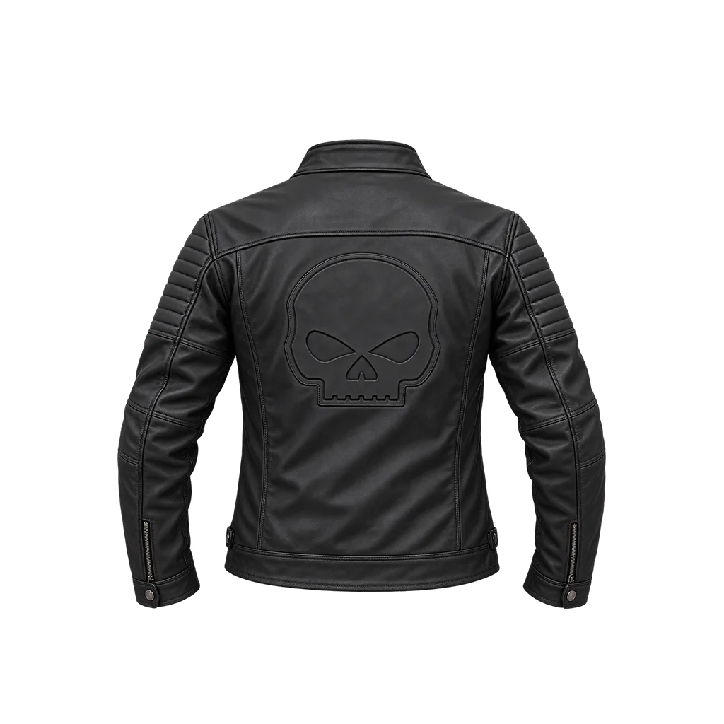 Harley-Davidson Willie G Skull Graphic Leather Riding Jacket