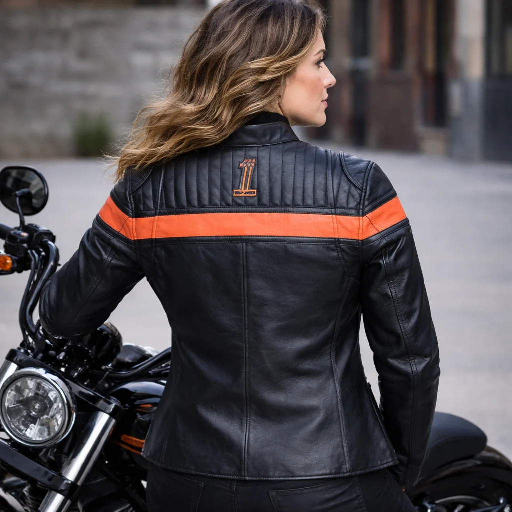 Harley-Davidson Women’s Victory Sweep Leather Riding Jacket