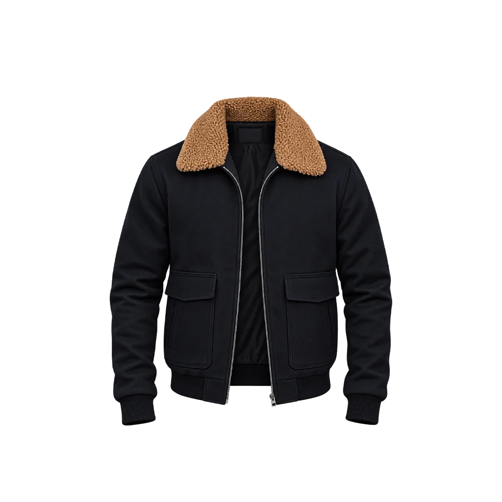 Henry Golding Black Shearling Jacket