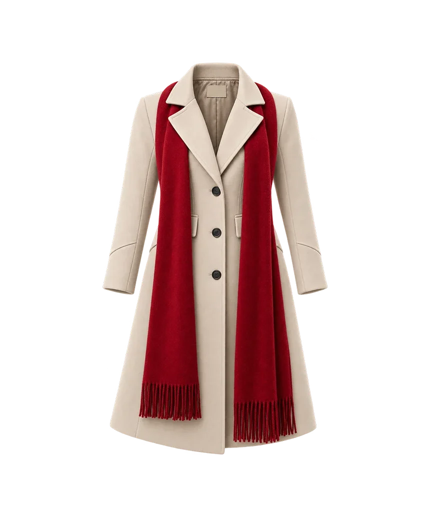 Holiday Romance Movie Beige Coat