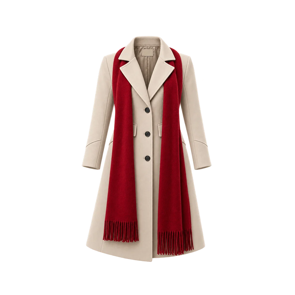 Holiday Romance Movie Beige Coat