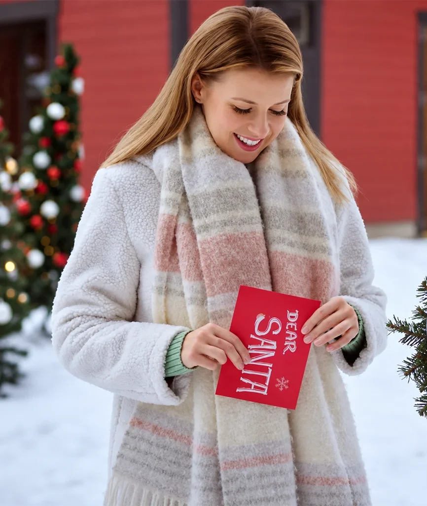 Holiday Romance Movie White Fleece Duffle Coat