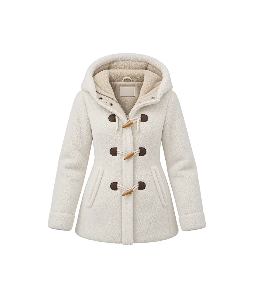 Holiday Romance Movie White Fleece Duffle Coat