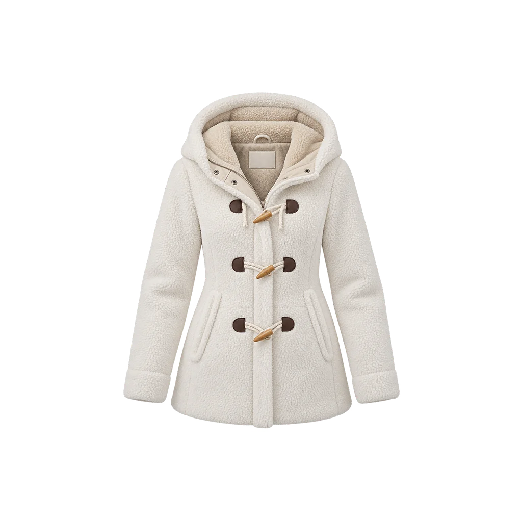 Holiday Romance Movie White Fleece Duffle Coat
