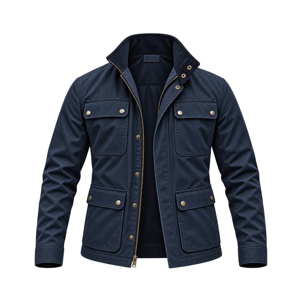 Jack Ryan John Krasinski Black Waxed Cotton Field Jacket