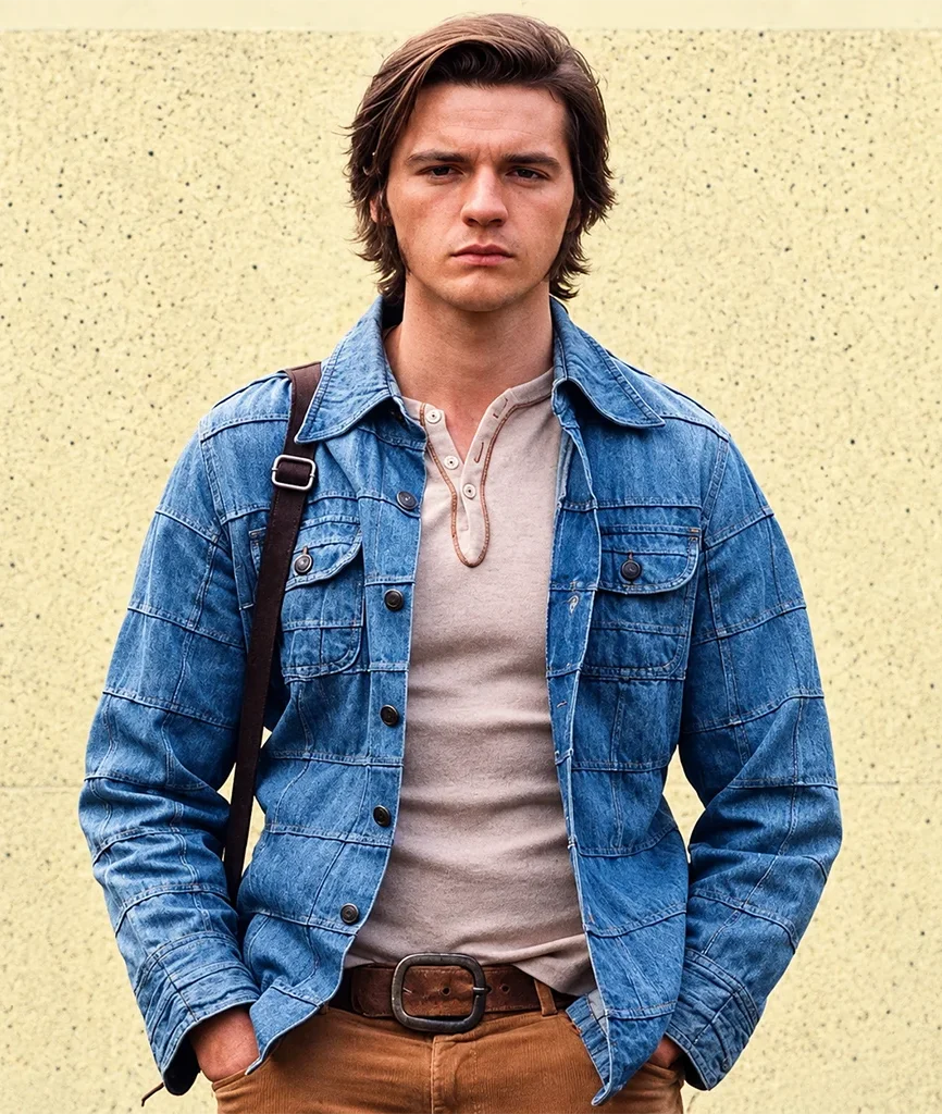 Jesus Revolution Joel Courtney Greg Laurie Blue Denim Jacket