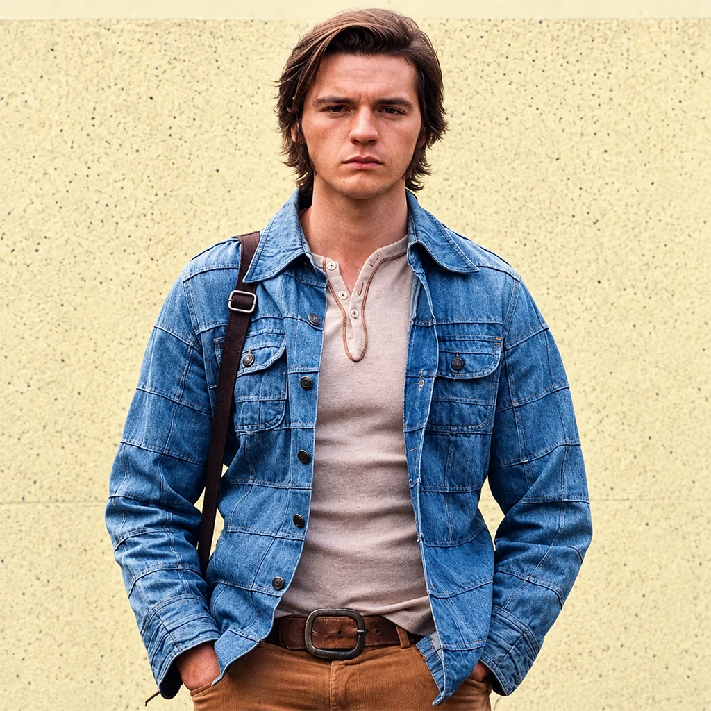 Jesus Revolution Joel Courtney Greg Laurie Blue Denim Jacket