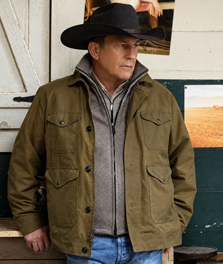 John Dutton Yellowstone Kevin Costner Brown Cotton Jacket