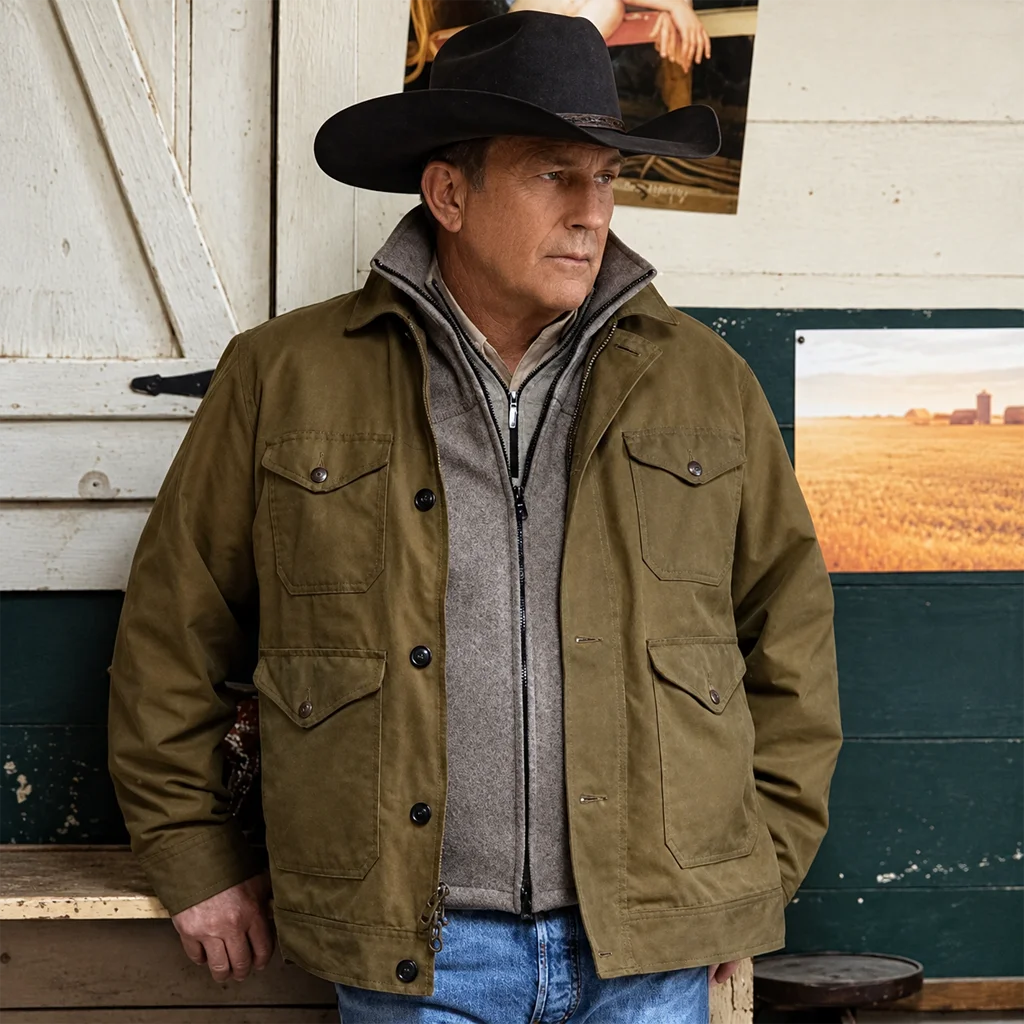 John Dutton Yellowstone Kevin Costner Brown Cotton Jacket