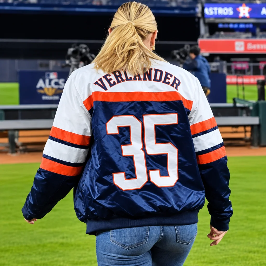Kate Upton Justin Verlander Houston Astros Custom Bomber Jacket