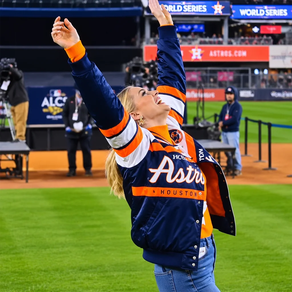 Kate Upton Justin Verlander Houston Astros Custom Bomber Jacket