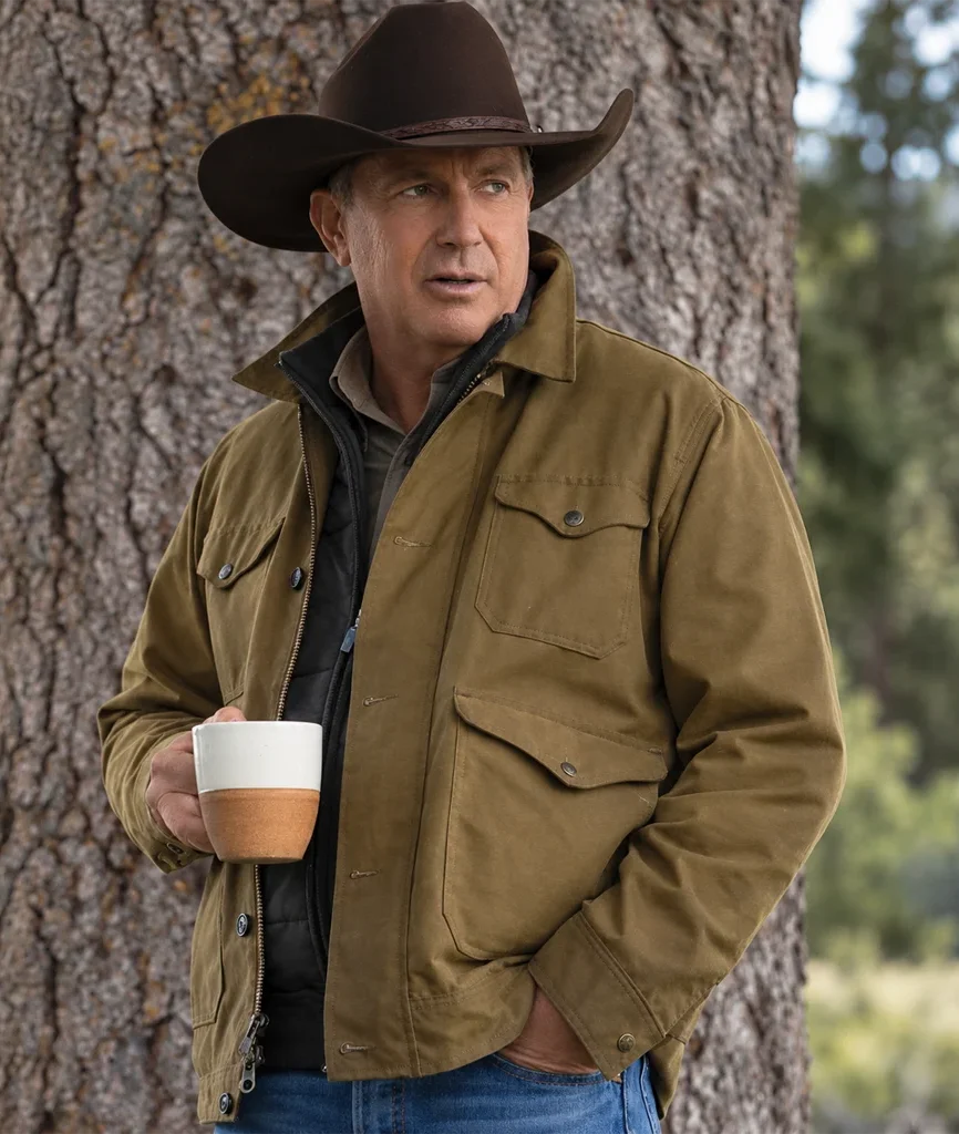 John Dutton Yellowstone Kevin Costner Brown Cotton Jacket
