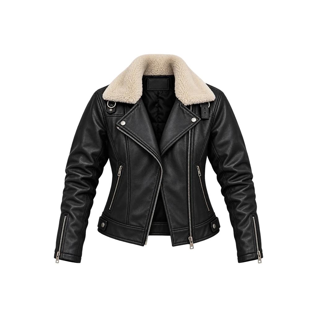 Kiernan Shipka Let It Snow Angie Black Leather Jacket