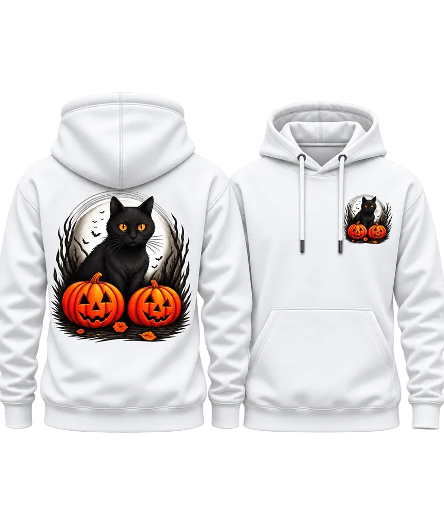 Kiki’s Delivery Service Cat and Pumpkins Dual-Print Hoodie