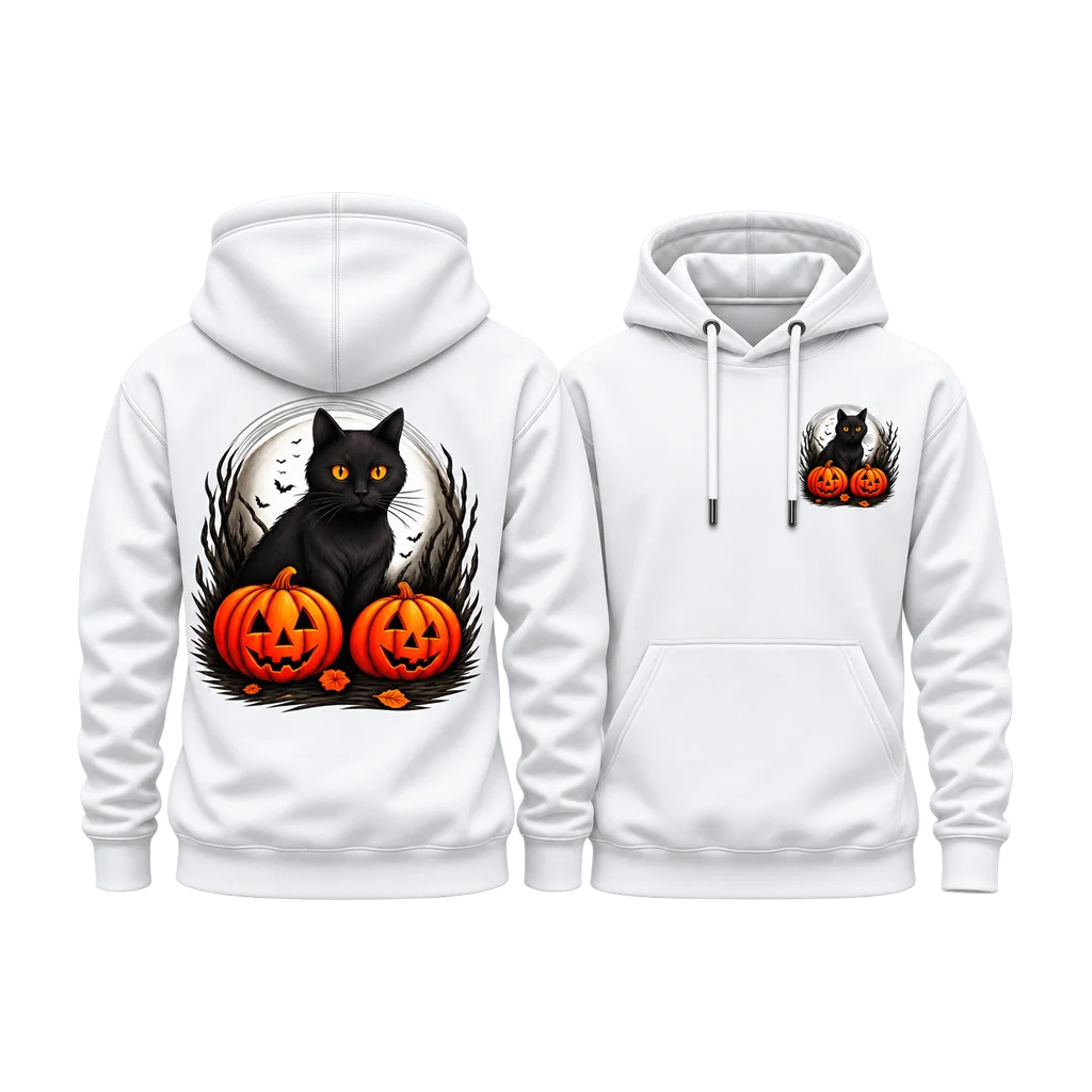 Kiki’s Delivery Service Cat and Pumpkins Dual-Print Hoodie