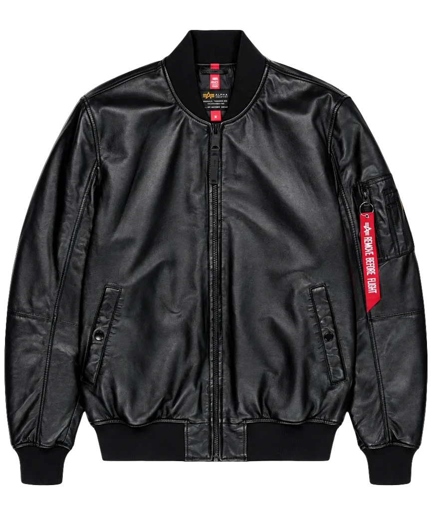 Alpha Industries Men’s MA-1 Leather Bomber Jacket