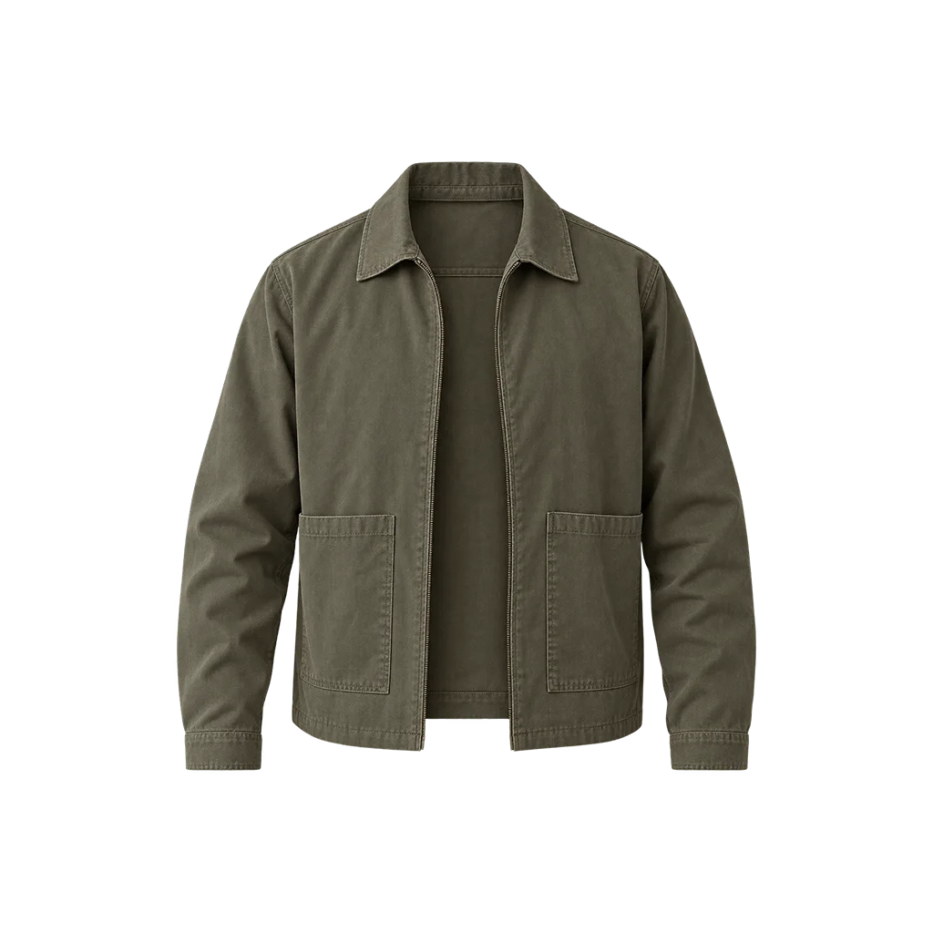 Marcus Mumford Olive Green Canvas Workwear Jacket