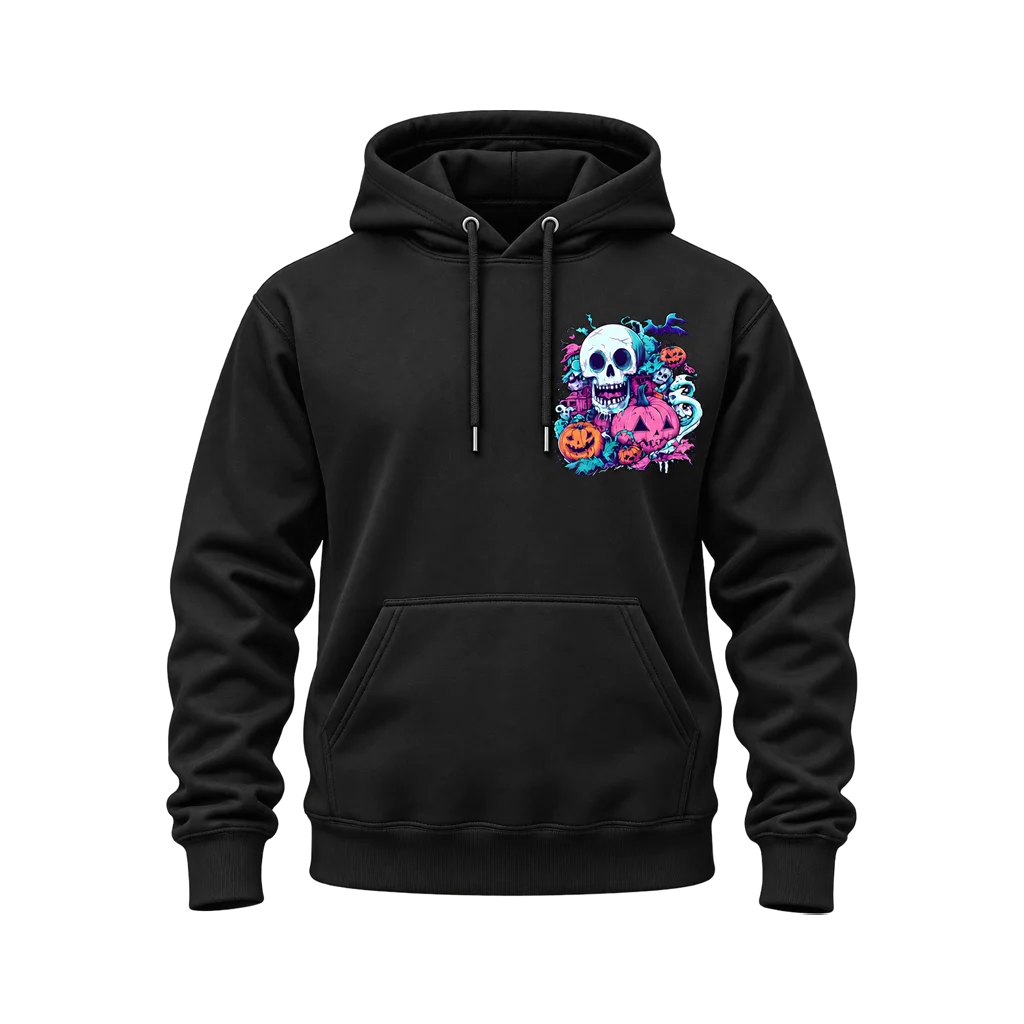 Marvel Skull Pumpkin Halloween Dual-Print Black Hoodie