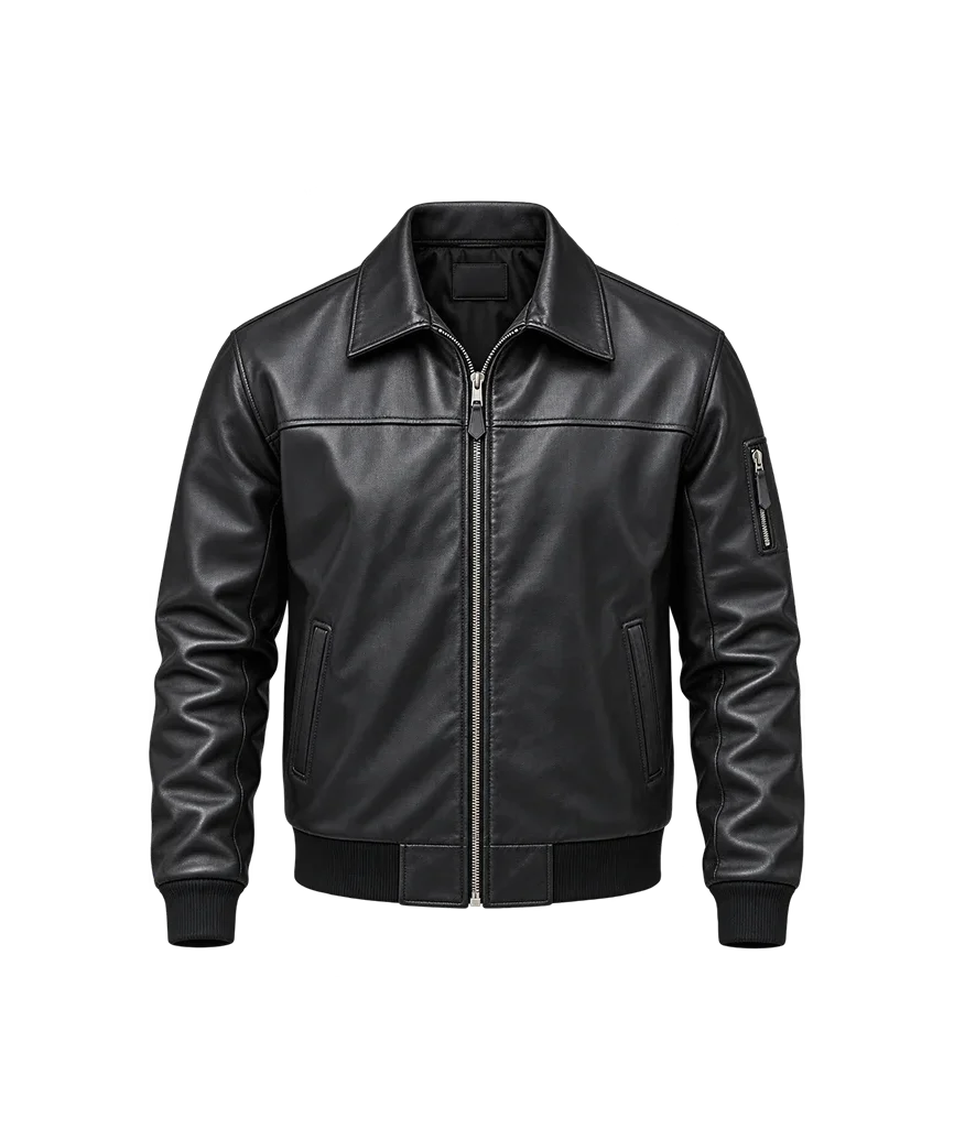 Masters of the Universe Premiere Dolph Lundgren Black Leather Jacket