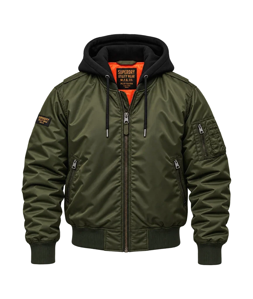 Superdry Men’s Hooded MA1 Bomber Jacket