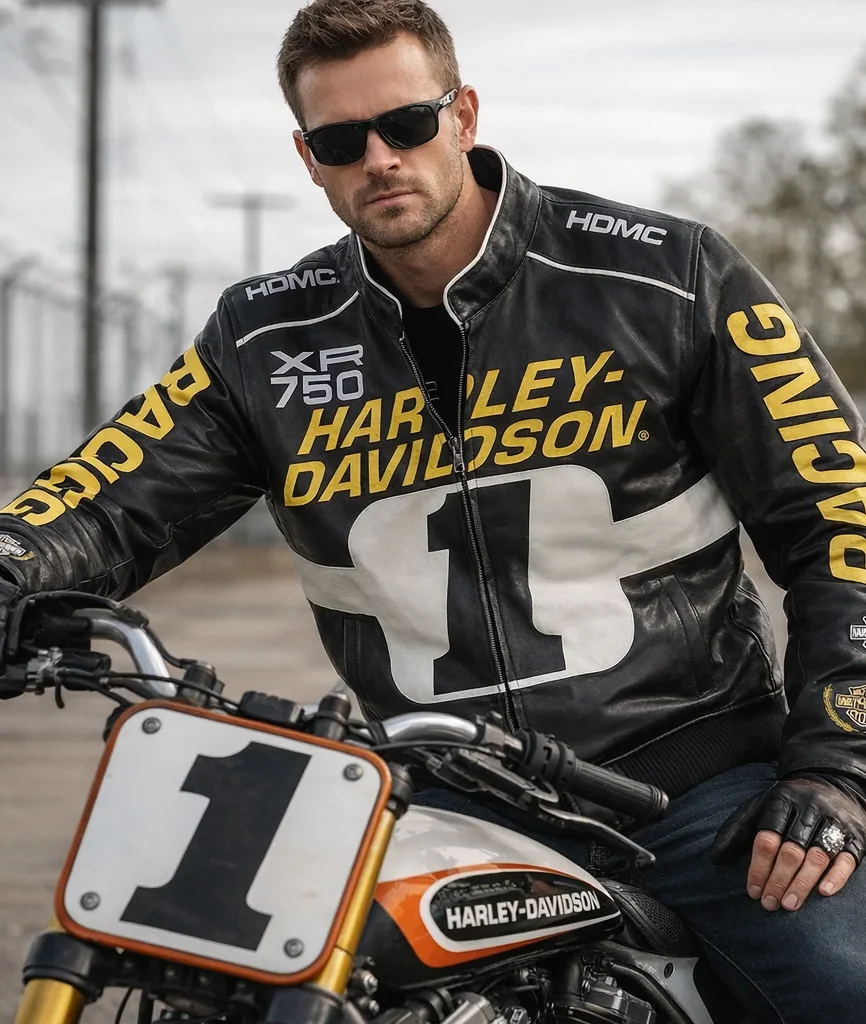 Harley-Davidson Men’s Start Your Engines Leather Racing Jacket