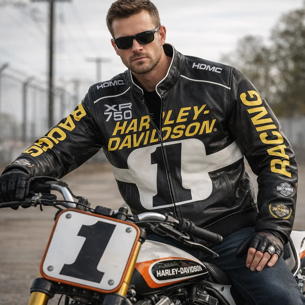 Harley-Davidson Men’s Start Your Engines Leather Racing Jacket
