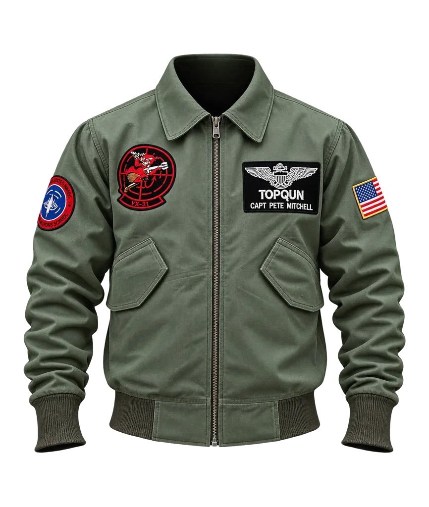Tom Cruise Top Gun: Maverick Green Cotton Flight Bomber Jacket