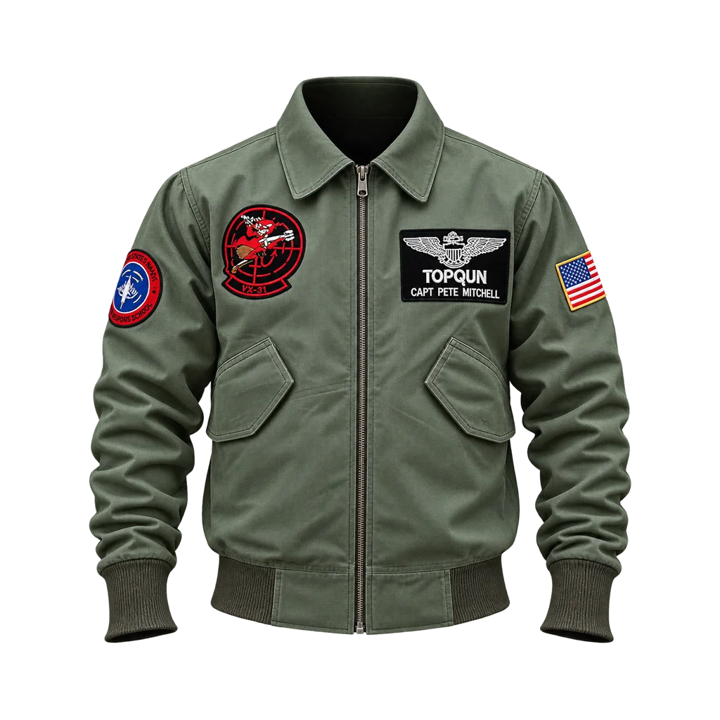 Tom Cruise Top Gun: Maverick Green Cotton Flight Bomber Jacket