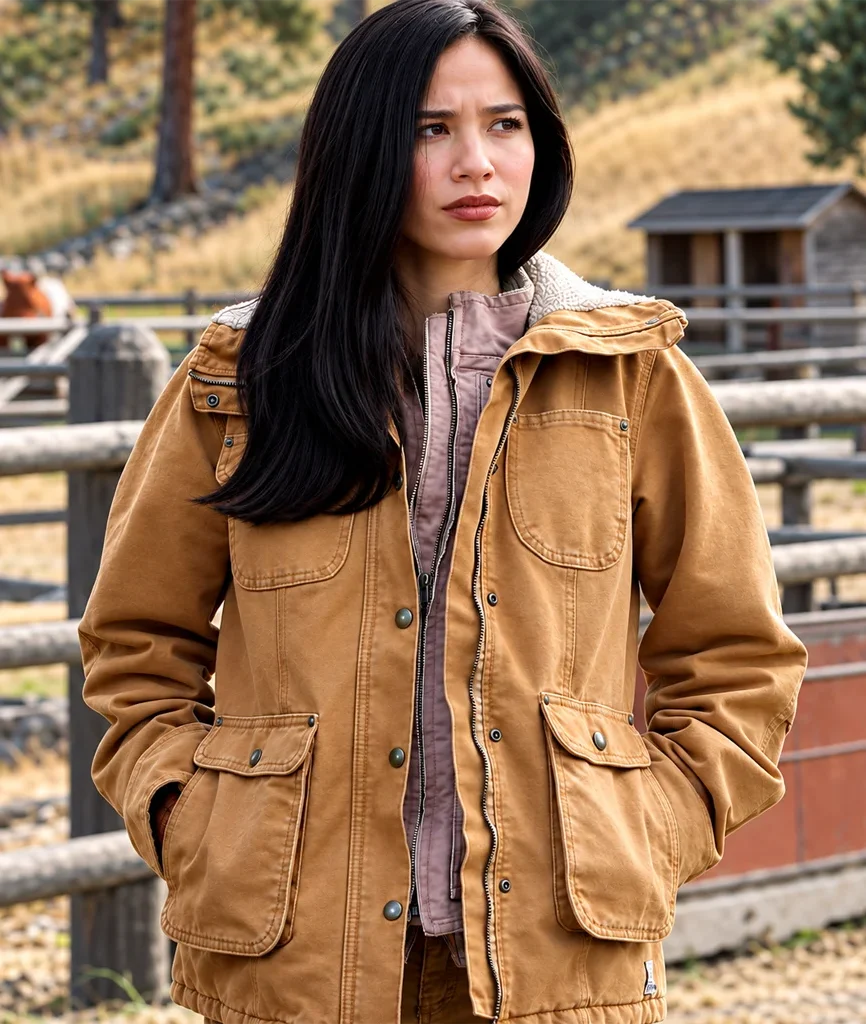 Yellowstone Monica Dutton Kelsey Asbille Brown Cotton Jacket