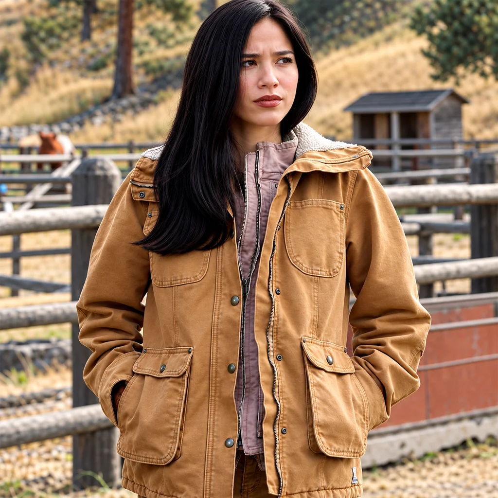 Yellowstone Monica Dutton Kelsey Asbille Brown Cotton Jacket
