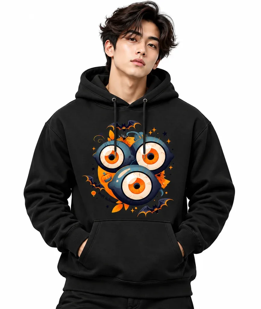 Monsters Inc Creepy Eyeballs Black Hoodie